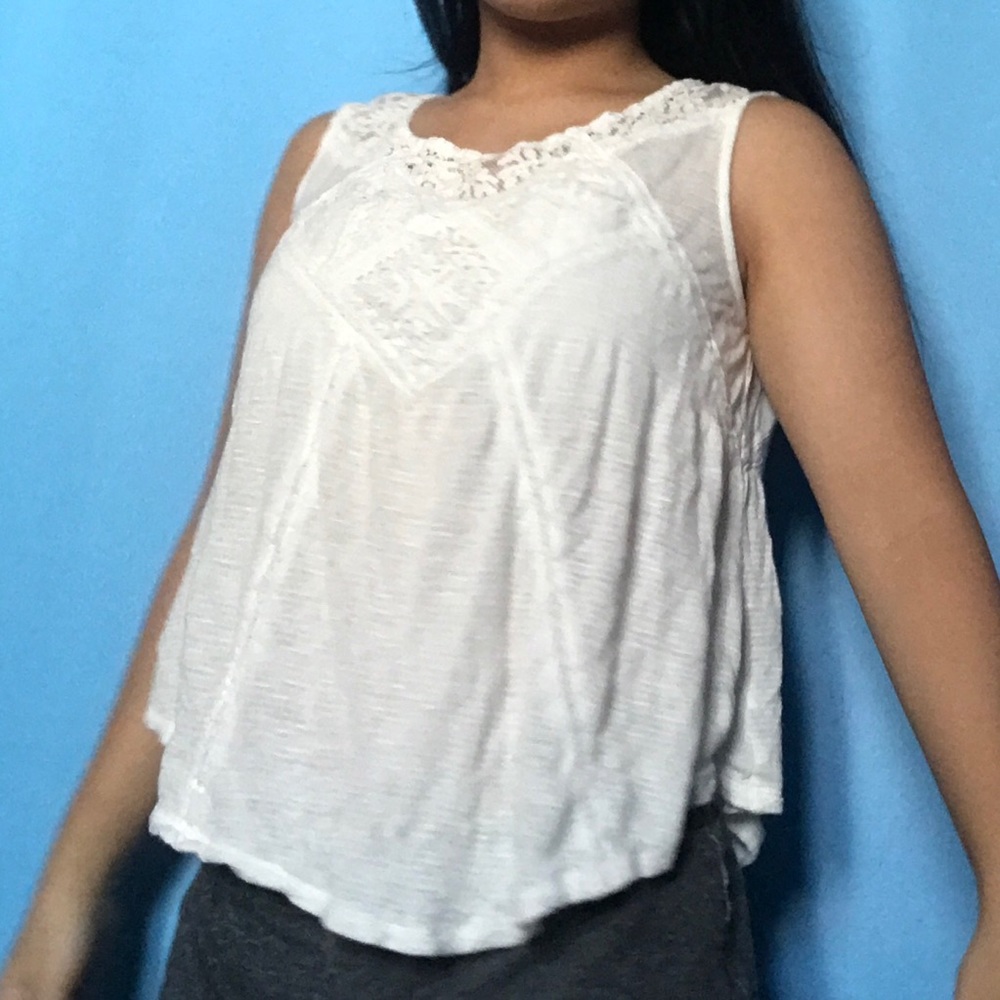 White Lacey Tank Top